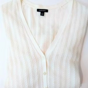 Lands End Cotton Cardigan Button Size L/T